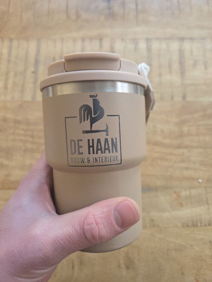 De Haan Bouw koffiebeker met logo